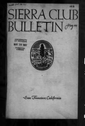 Sierra Club Bulletin 1951 Vol 36 No 5 May thumbnail